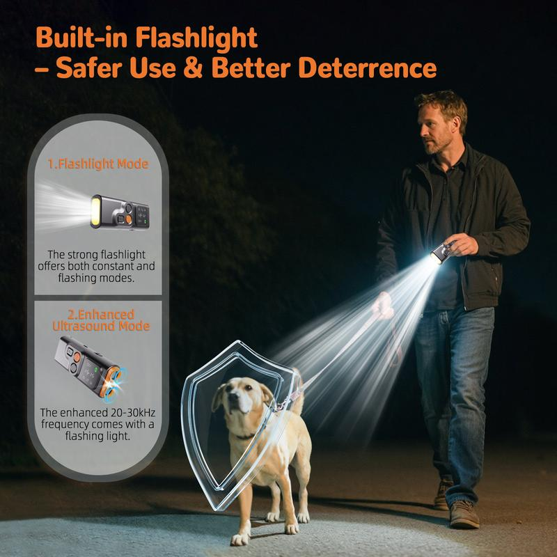 Golipal Ultrasonic Dog Training Device with LED Flashlight & HD Display – USB Rechargeable Obedience Aid and Positive Behavior Correction Tool for Dogs